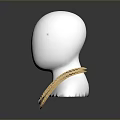 White Mannequin Head Showcasing Gold Chain Hardware Tool On Gray Background