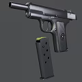 Black Semi Automatic Handgun With Metal Body And Textured Grip Design