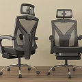 Modern Black Mesh Office Chairs With Adjustable Headrests And Ergonomic Design