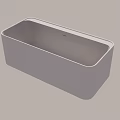 Modern Minimalist White Ceramic Wash Basin with Sleek Rectangular Design and Smooth Surface