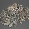 Pile Of Mixed Stones And Wood Construction Materials For Building Projects