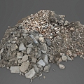 brick asphalt macadam building material stone stone slag gravel soil stone block concrete 3d model