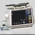 Portable Medical Device With Display Screen Control Panel Buttons Knobs And Connected Cables 3d model
