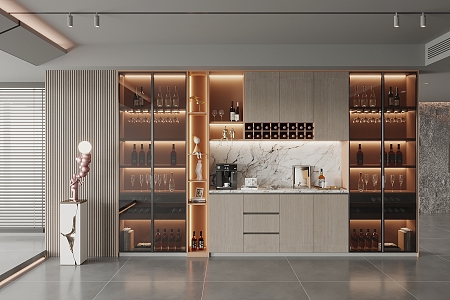 Modern Wine Cabinet 3d model