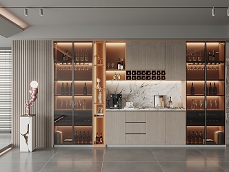 Modern Wine Cabinet 3d model