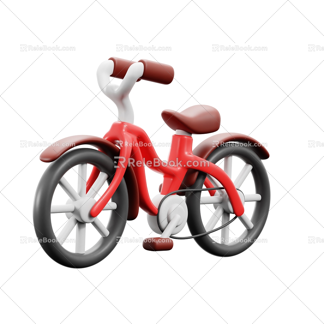 Modern Bicycle Toy Bicycle Cartoon Bicycle Transportation 3d model