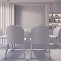 Modern Dining Table and Chair Combination 3d model