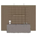 Front desk front desk marble front desk chandelier table lamp 3d model