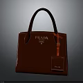 Elegant Prada Red Leather Handbag With Structured Design And Logo Strap