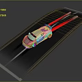 Silver Sports Car Speeding On Track With Red Tail Light Trails