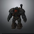 Detailed Bearded Warrior 3D Model With Heavy Metallic Armor And Back Axe