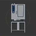 Commercial Electric Oven With White Design Glass Door And Metal Shelves