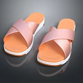 Stylish Casual Slippers With Pink Crisscross Straps Orange Soles And White Edges