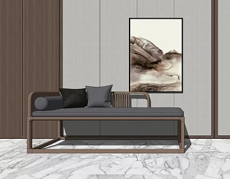New Chinese-style chaise longue 3d model