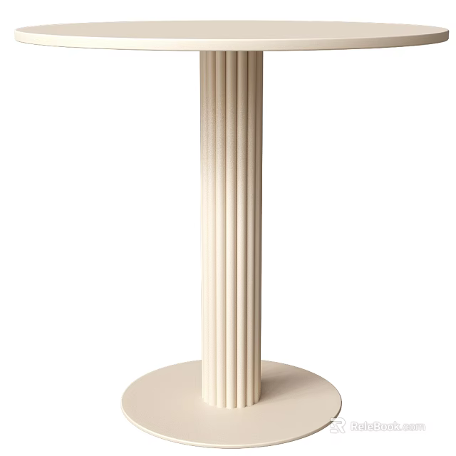 Modern White Bar Design With Columnar Structure Vertical Grooves And Circular Base 3d model