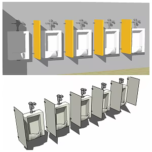 Modern urinal combination electric switch 3d model