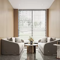 Reception room Reception area Sofa Coffee table Venetian blinds 3d model