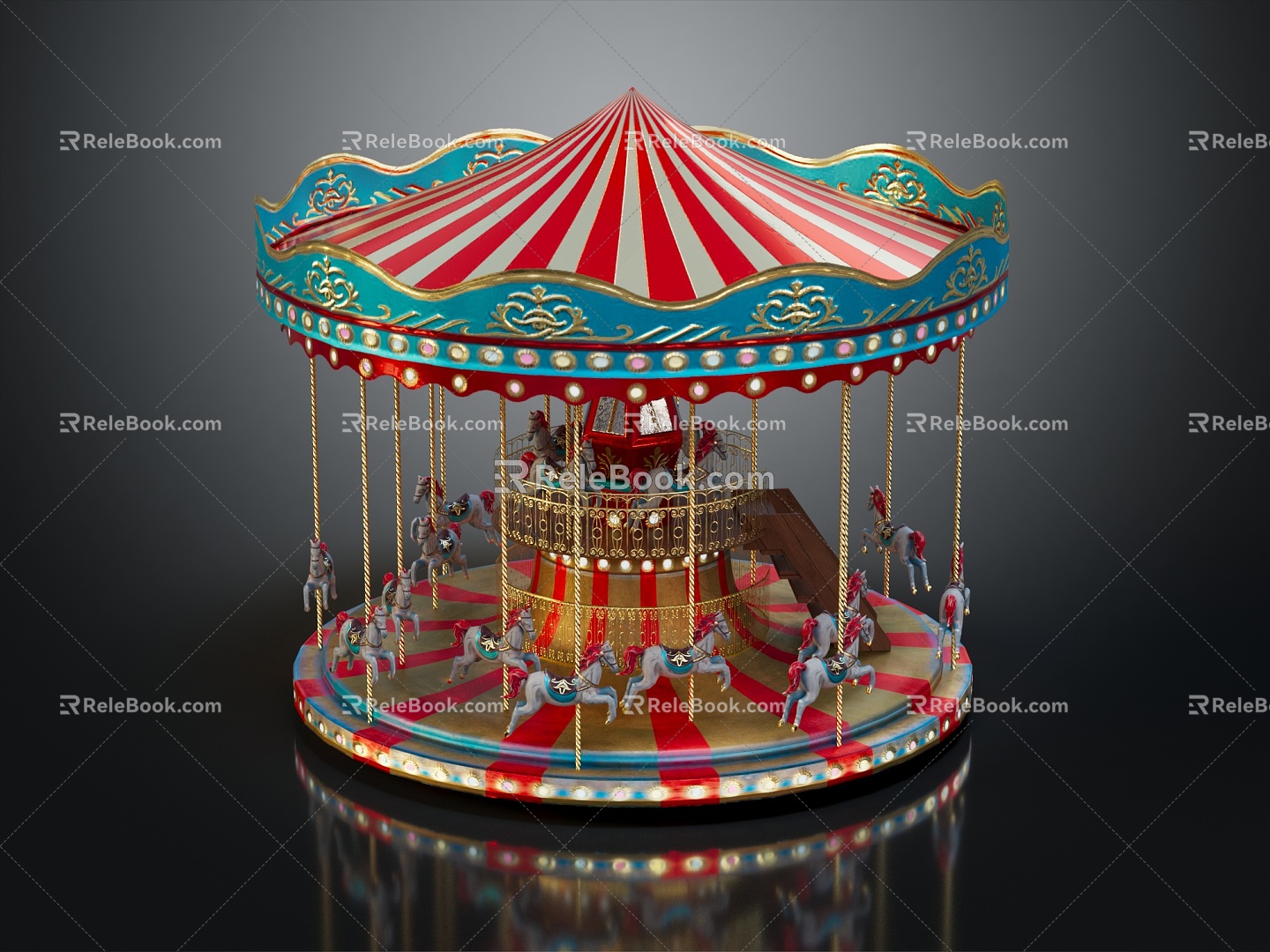 Jane Europe carousel children's playground children's playground 3d model