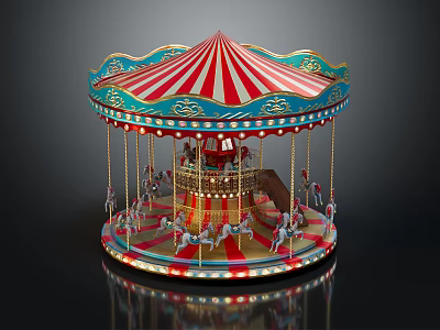 Jane Europe carousel children's playground children's playground 3d model