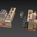 Well Organized Supermarket Department Store With Checkout Counters Shopping Carts And Stocked Shelves