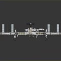 International Space Station Structure Featuring Solar Panels Robotic Arm And Modules