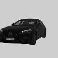 Black Luxury Sedan With Sporty Front Grille Headlights And Rear Taillights Exhaust Pipes