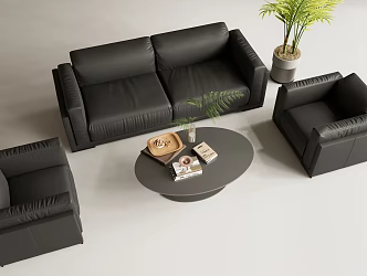 Simple Double Sofa Combination Office Sofa 3d model