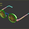 Elegant Jewelry Eyewear With White Frame Blue Lenses And Sparkling Decorations