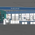 Half&Half Modern Boutique Store With Display Shelves Mannequin Round Mirrors And Green Plant
