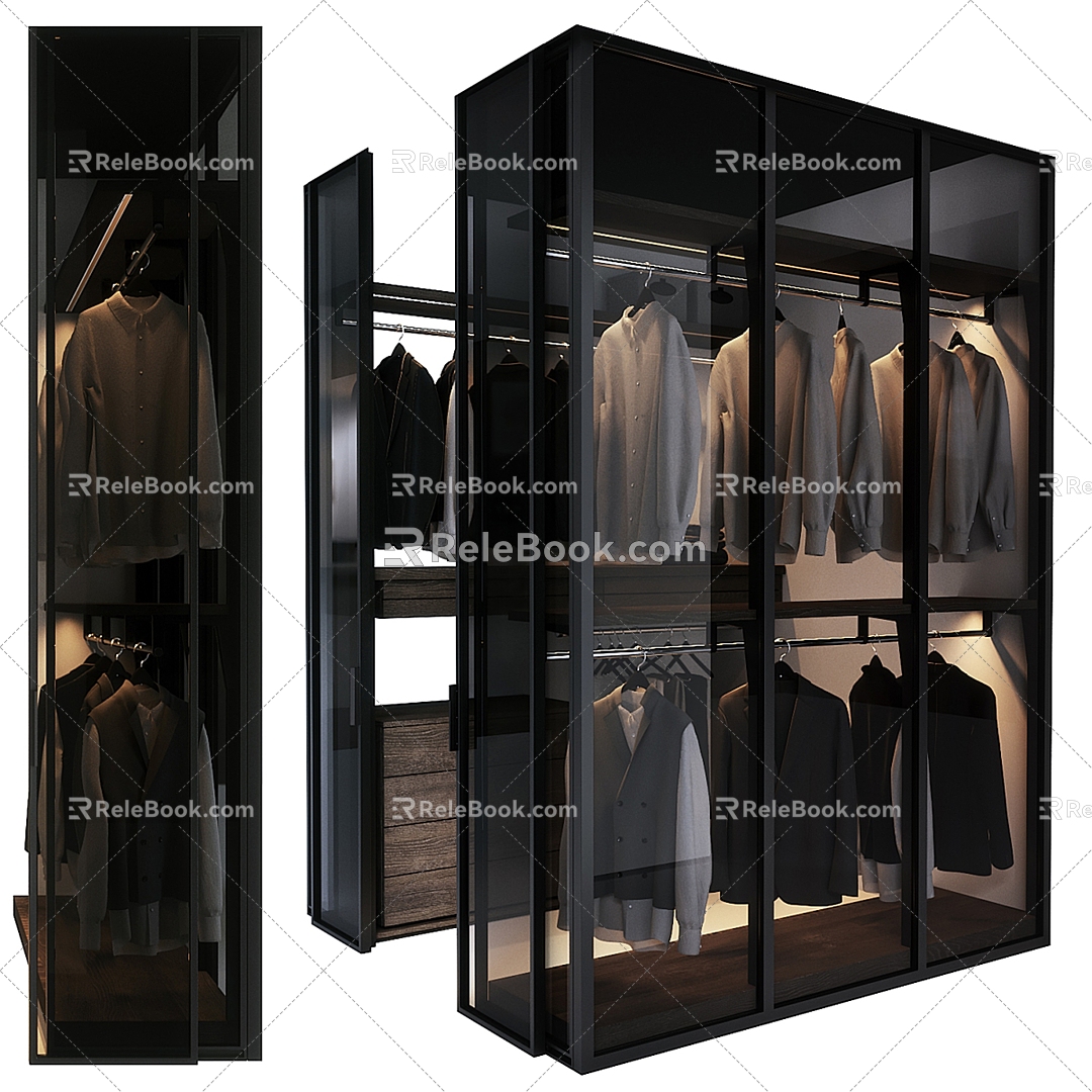 Walk-in corner wardrobe 3d model