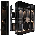 Walk-in corner wardrobe 3d model