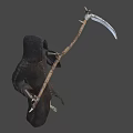 Game Movie Character Skeleton In Hooded Cloak With Bloodied Spear And Chains
