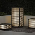 Contemporary Outdoor Lights With Lattice Design In Various Sizes For Garden Patio