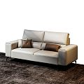 Modern Double Sofa Leather Sofa Italian Minimalist Sofa Sofa 3d model