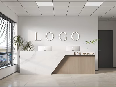 Marble Front Desk 3d model