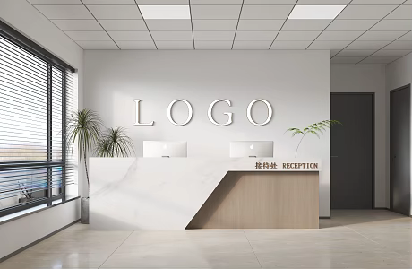 Marble Front Desk 3d model