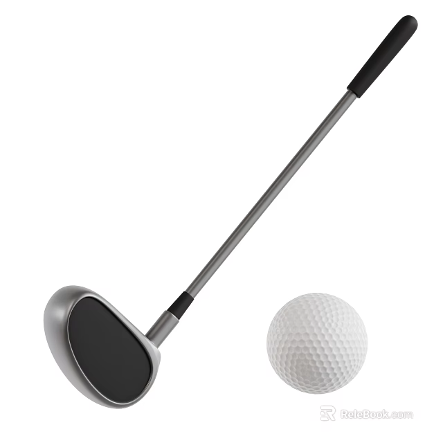 High Quality Golf Sports Equipment Featuring Golf Club And Golf Ball 3d model 