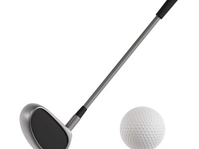High Quality Golf Sports Equipment Featuring Golf Club And Golf Ball 3d model