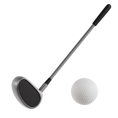 High Quality Golf Sports Equipment Featuring Golf Club And Golf Ball 3d model