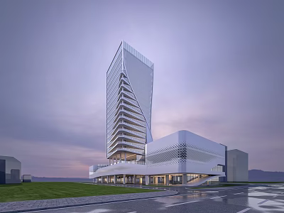 Modern style complex high-rise exquisite hotel business apartment 3d model