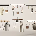 Various Styles of Wooden and Metal Clothes Hangers for Hanging Shirts Dresses and Bags