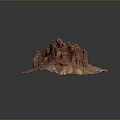 Red Rock Mountain Natural Scenic Landscape With Flat Base And Unique Formation