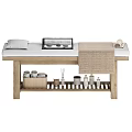 Professional Medical Treatment Table With Pillow Towel Massage Stones And Storage Drawer