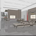 Contemporary Spacious Bank Lobby Interior Design With Comfortable Seating Area And Customer Service Counter