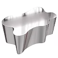 Modern Elegant Dining Table Decor With Silver Metal Wavy Edge Containers