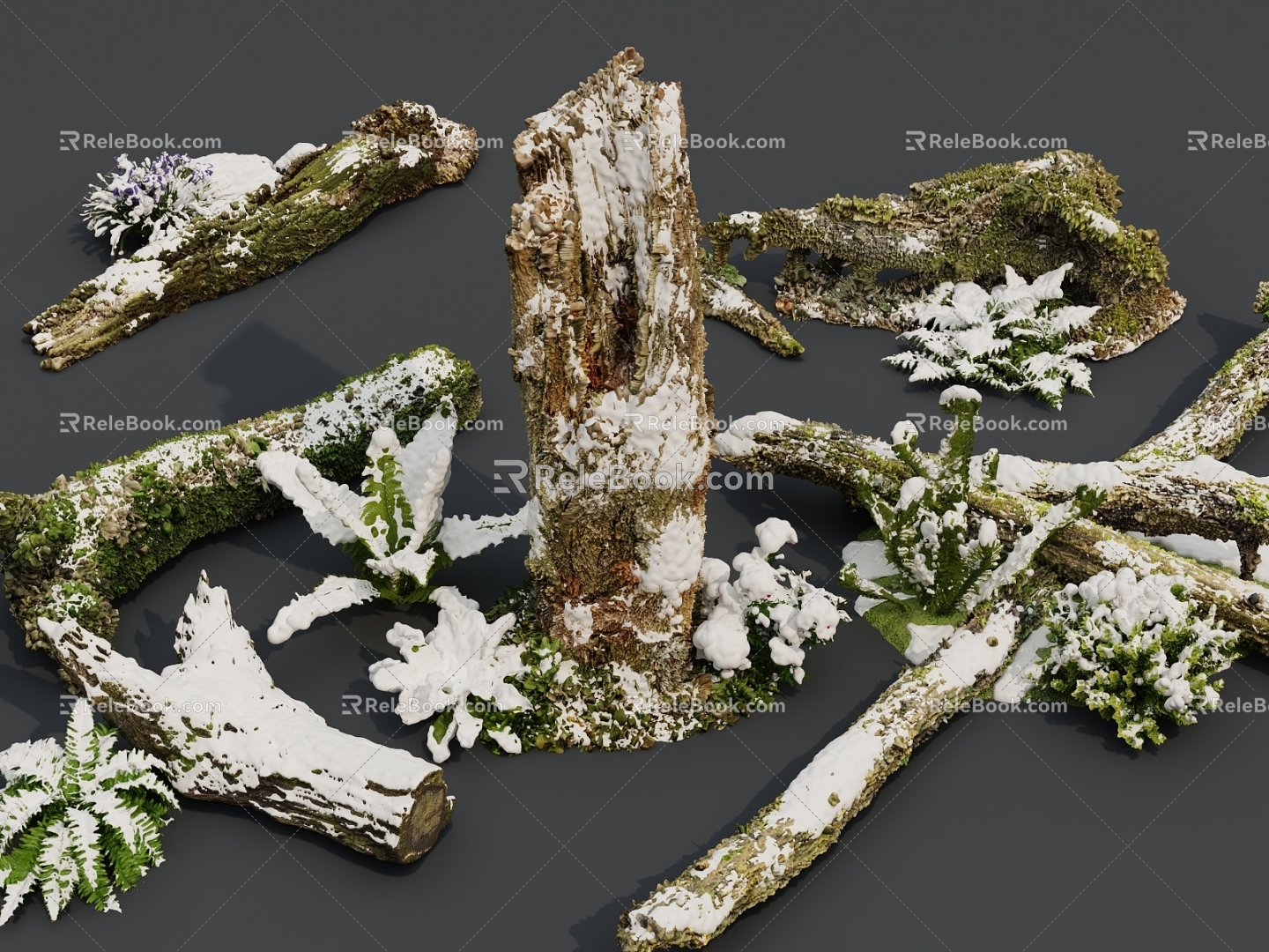 Snow Dead Trees 3d model