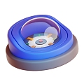 Modern cartoon ship navigation Icon 3d model