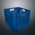 Blue Plastic Storage Basket With Mesh Design And Handles For Home Organization