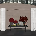 Modern CCD Hotel End View Table Ornaments Floriculture Combination Green Plant Table Lamp Table Moss 3d model