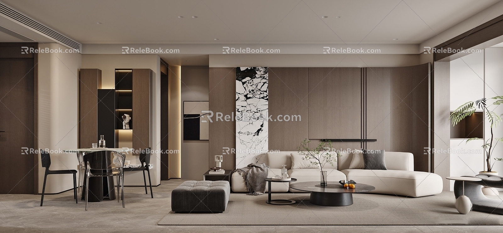 Modern Italian Home Living Room Italian Guest Restaurant High-class Grey Guest Restaurant Light Luxury Guest Restaurant Light Luxury Italian Unhosted Lamp Guest Restaurant 3d model